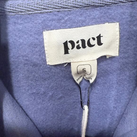 Pact NWT One For All‎ Unisex Hoodie Sweatshirt Granite Blue Small Organic Cotton - Picture 6 of 13